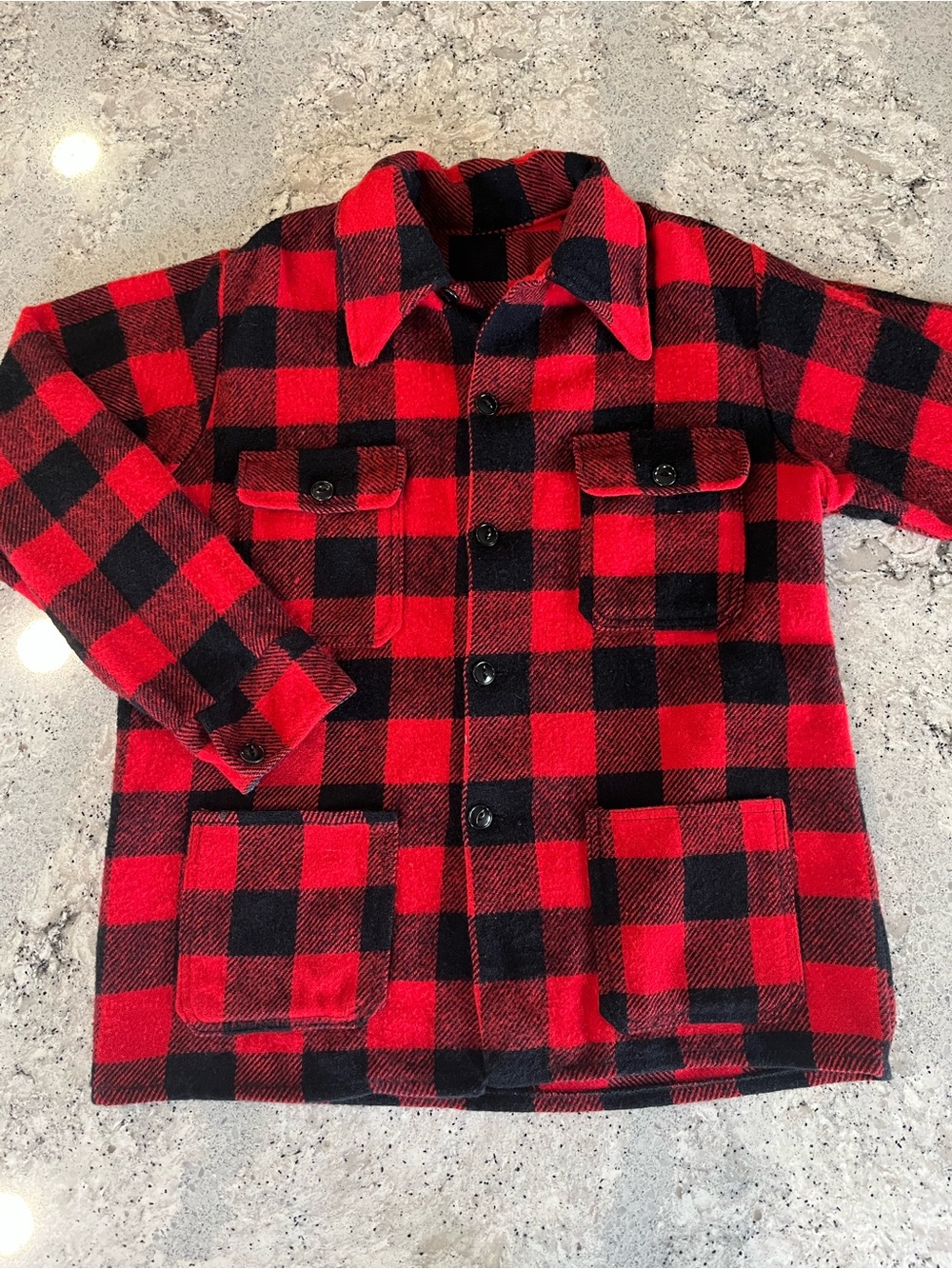 Vintage 60s Buffalo Plaid Wool Hunting Jacket
